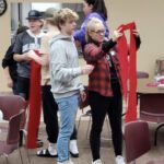 Making stoles at the lock-in