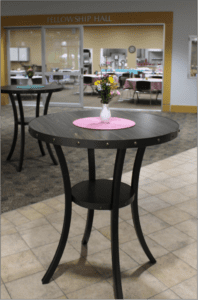 High-top tables throughout the space provide additional areas to gather and enjoy your coffee and conversations.